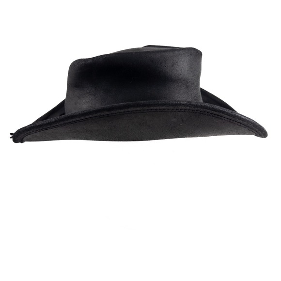 Minnetonka Buffalo Nickel Outback Cowboy Hat Size Medium Black Suede Leather - Picture 4 of 8